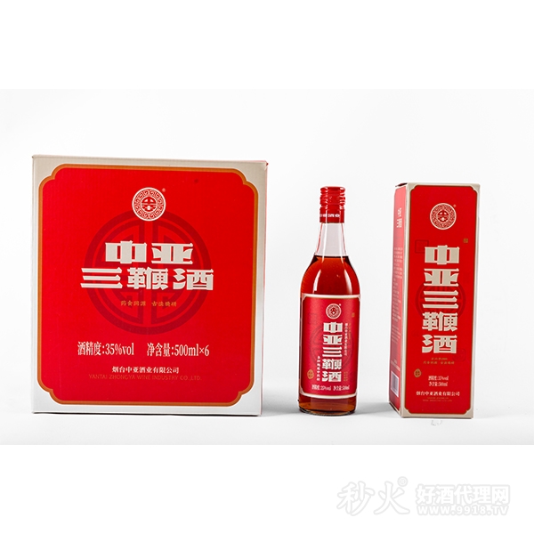 中亚三鞭酒35度500mlx6瓶