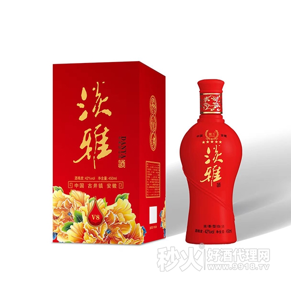 淡雅V8浓香型白酒42度450ml