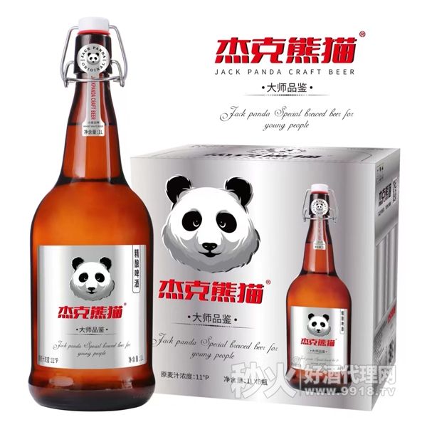 杰克熊猫大师品鉴精酿啤酒1Lx6瓶