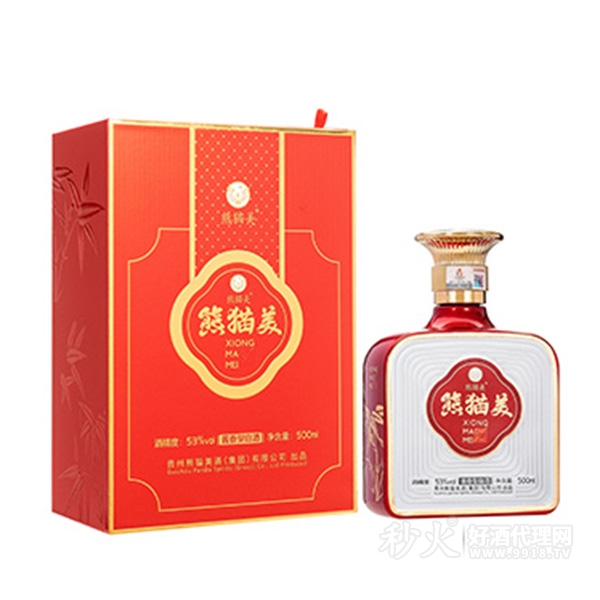 熊猫美壹境立酒酱香型白酒正面图