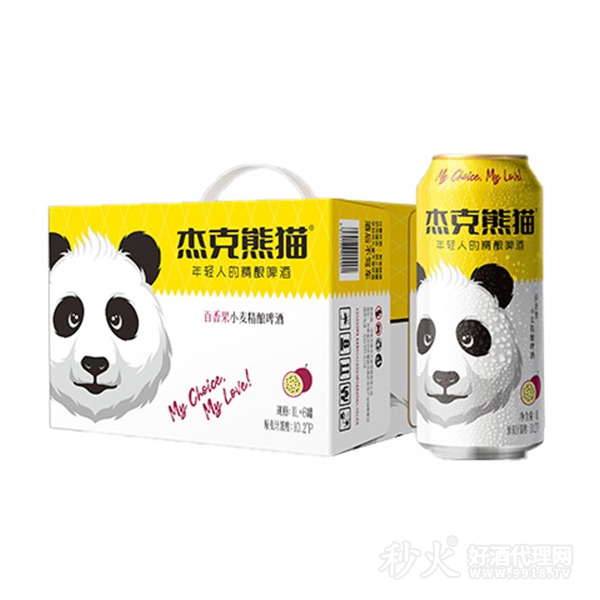 杰克熊猫百香果小麦精酿啤酒1Lx6罐