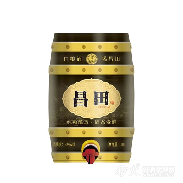 昌田酒纯粮酿造固态发酵52度10L