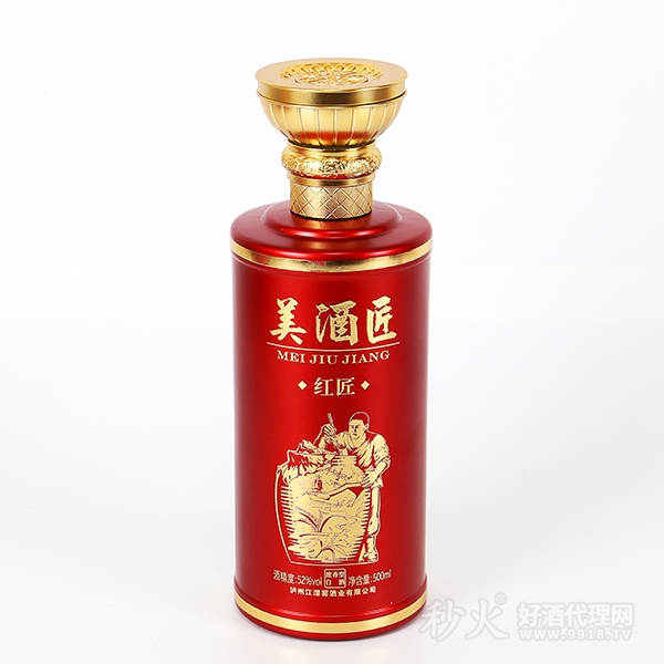 美酒匠红匠浓香型白酒52度500ml
