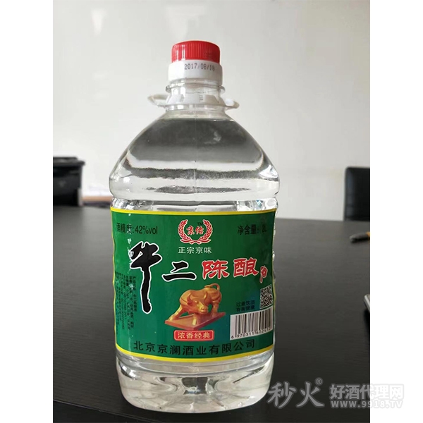 京佑牛二陈酿酒42度2L