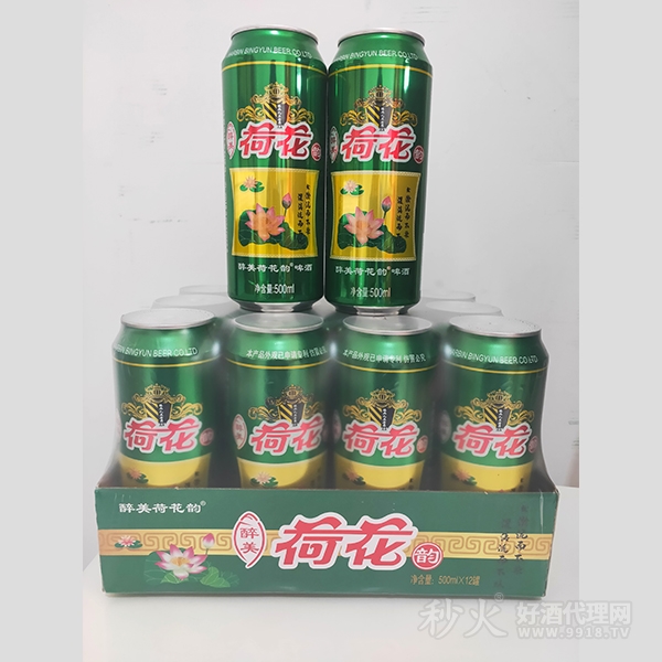 醉美荷花韵啤酒500mlx12罐