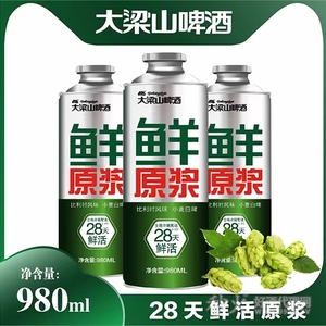 大梁山啤酒鲜原浆11度980mlx6罐