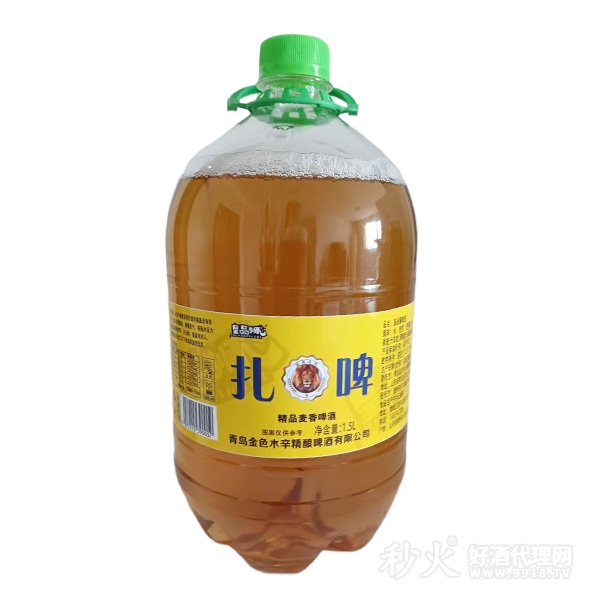 皇品狮扎啤精品麦香啤酒1.5L