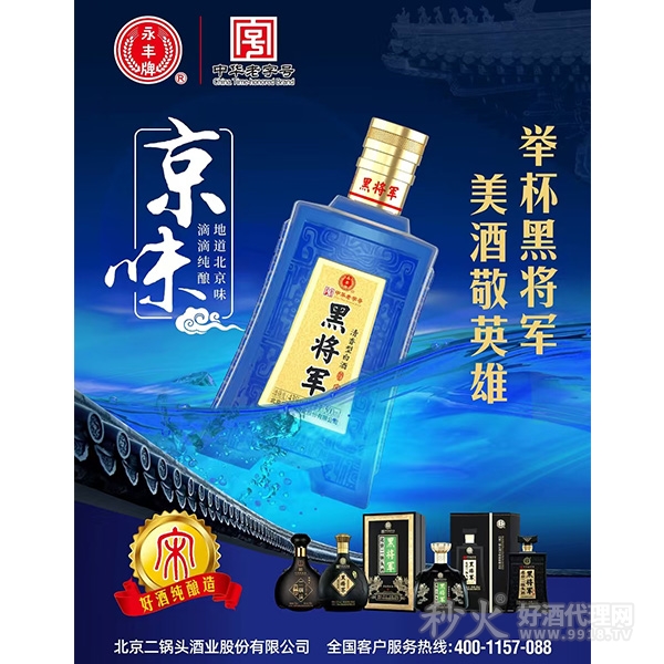 黑将军清香型白酒43度500ml