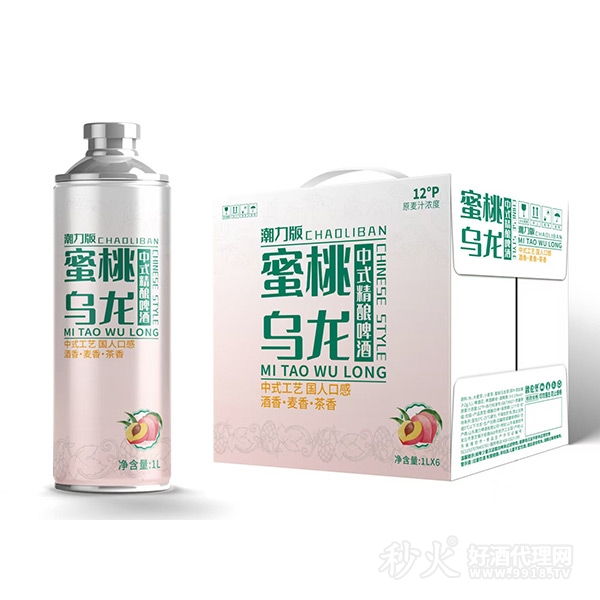 潮力版蜜桃乌龙中式精酿啤酒1Lx6