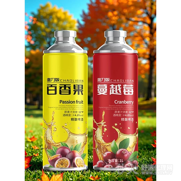 潮力版百香果蔓越莓精酿啤酒组合1L